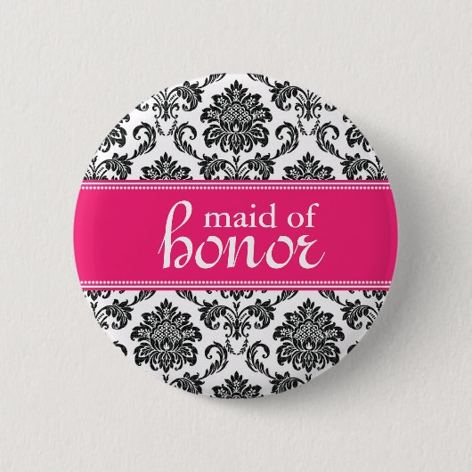 Maid of Honor Damask Button (Voorkant)