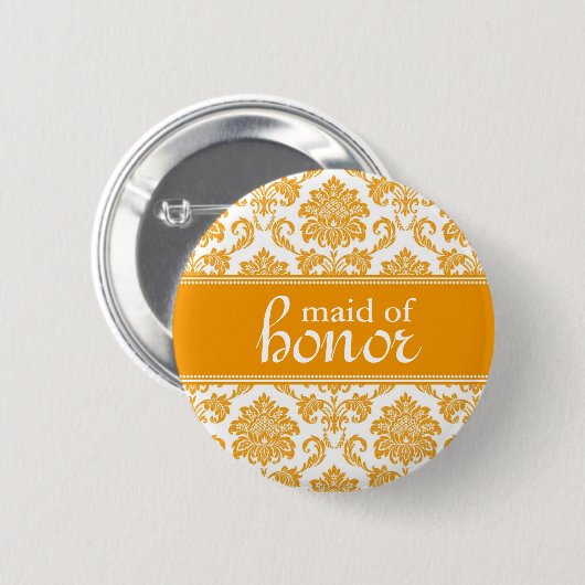 Maid of Honor Damask Button (Voorkant /achterkant)