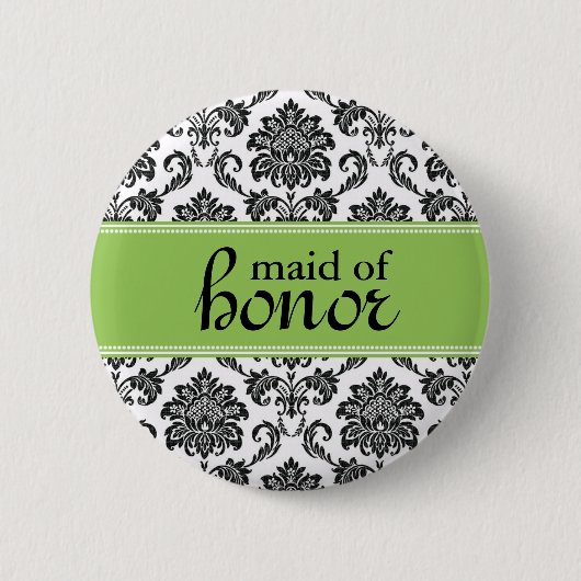 Maid of Honor Damask Button (Voorkant)