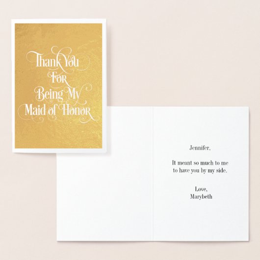 Maid of Honor Dank je Gold Foil card Folie Kaarten (Display)