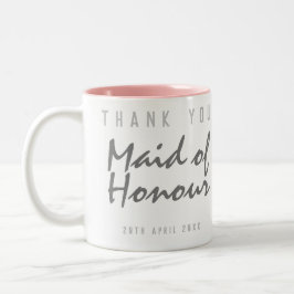 Maid of Honor Dank je wel Cadeau Tweekleurige Koffiemok
