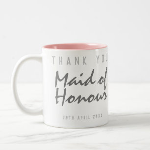 Maid of Honor Dank je wel Cadeau Tweekleurige Koffiemok