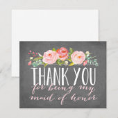Maid of Honor Dank u | Bridesmaid Bedankkaart (Voorkant / Achterkant)