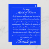 Maid of Honor Dank u Briefkaart (Voorkant / Achterkant)