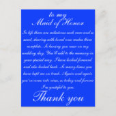 Maid of Honor Dank u Briefkaart (Voorkant)