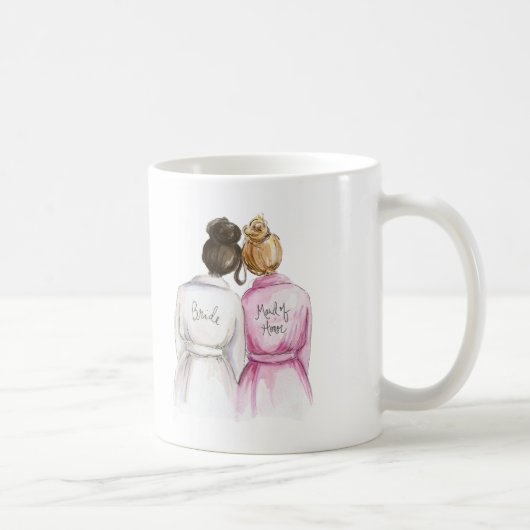 Maid of Honor? Dark Br Bun Bride Dk Bl. Koffiemok (Rechts)