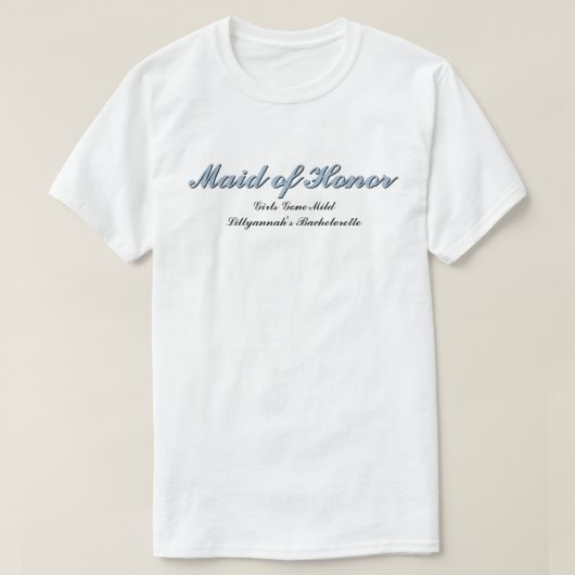 Maid of Honor Dusty Blue Bachelorette Matching T-shirt (Design voorkant)