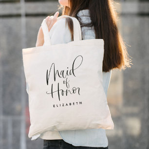 Maid of Honor Eenvoudige Moderne Kalligrafie Bruil Tote Bag