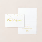 Maid of Honor Elegant Confetti Gold Folie Kaarten (Display)
