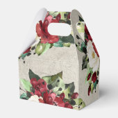 Maid of Honor Elegant Rood Bloemen Grunge Bruiloft Bedankdoosjes (Achterkant)