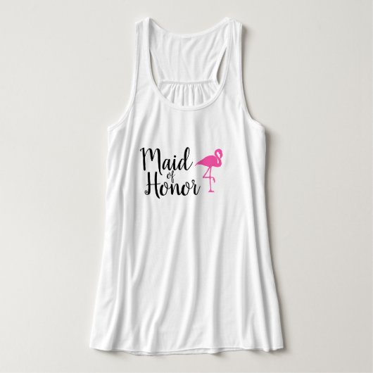 Maid of Honor Flamingo Trouwtank Tanktop (Design voorkant)