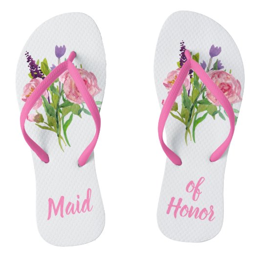 Maid of Honor Floral Bouquet Huwelijk Teenslippers (Voetbed)
