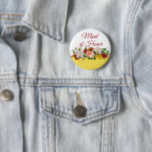 Maid of Honor Floral Bouquet Wedding Button (In situ)