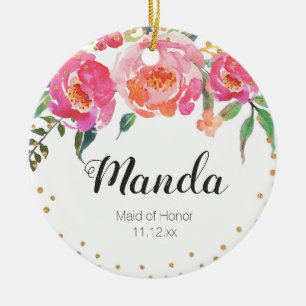 Maid of Honor Floral Ornament