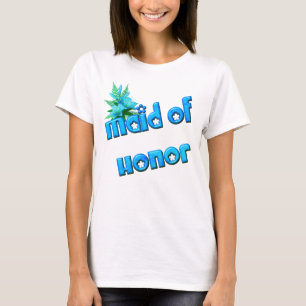 Maid of Honor Flower Bouquet Wedding Party T-shirt
