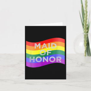 Maid of Honor Gay Pride Rainbow Flag Wedding Party Kaart