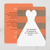 Maid of Honor Gedicht Koraal met Jurk Kaart (Voorkant / Achterkant)