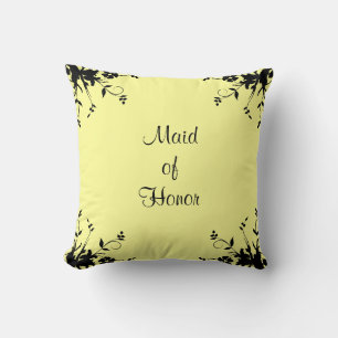 Maid of Honor Gepersonaliseerd Geel Mojo Kussen