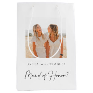 Maid of Honor Gift Bag met foto Medium Cadeauzakje
