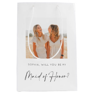 Maid of Honor Gift Bag met foto Medium Cadeauzakje