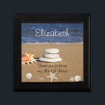 Maid of Honor Gift Box, Beach, Shells, Sand Dollar Cadeaudoosje<br><div class="desc">Maid of Honor,  Bridesmaid Gift Box,  voor je Tropische Beach Wedding. Aangevuld met  schelpen en zanddollar. Pas tekst en doopvont aan creëer een cadeaudoos voor iedereen aan die van de oceaan houdt.</div>