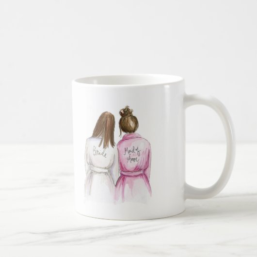 Maid of Honor Gift Brunette Bride Brunette Maid Koffiemok (Rechts)
