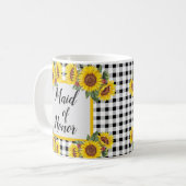 Maid of Honor Gift Gepersonaliseerde Zonnebloemen  Koffiemok (Voorkant links)