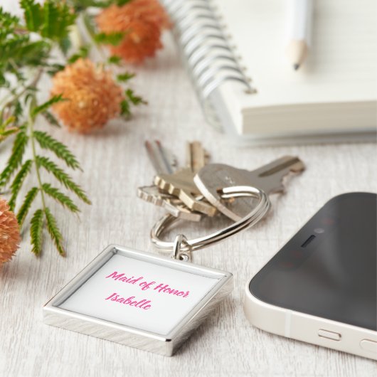 Maid of Honor Gifts Custom Name Gifts Wedding Key Sleutelhanger (Zijkant)