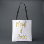 Maid of Honor Gold Trouwtas Tote Bag<br><div class="desc">Maid of Honor Gold Wedding Bag is de perfecte bruidstas om mee te reizen naar een bestemming bruiloft.</div>