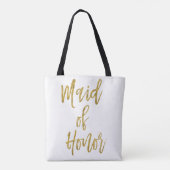 Maid of Honor Gold Trouwtas Tote Bag (Achterkant)