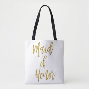 Maid of Honor Gold Wedding Bag Tote Bag
