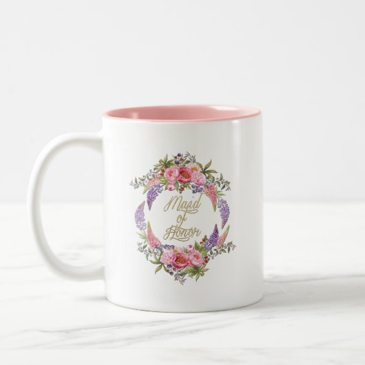 Maid of Honor Golden Flower Bouquet Two Tone Mok (Links)