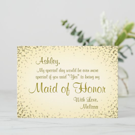 Maid of Honor |  goud Kaart (Staand voorkant)