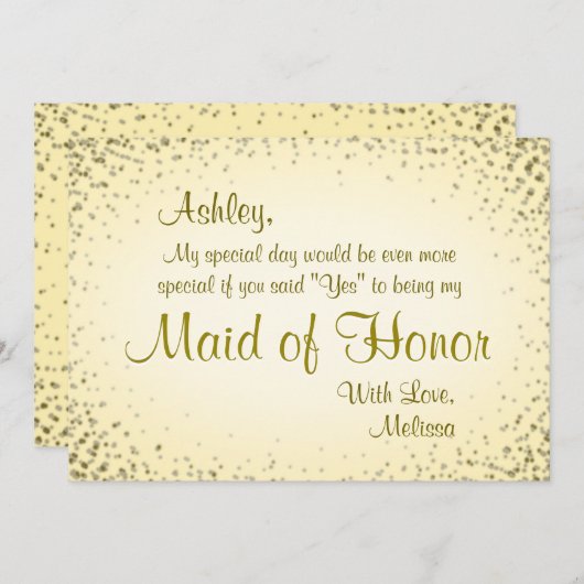 Maid of Honor |  goud Kaart (Voorkant / Achterkant)