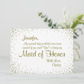 Maid of Honor | GoudConfetti Kaart (Staand voorkant)