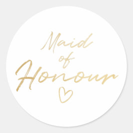 Maid of Honor - Gouden faux folie sticker