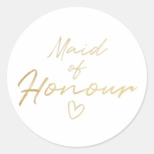 Maid of Honor - Gouden faux folie sticker