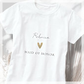 Maid of Honor Gouden Hart Modern Script T-shirt