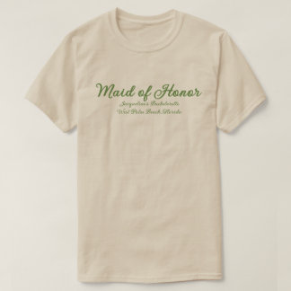 Maid of Honor Green Beige Wedding Party Outfit T-shirt