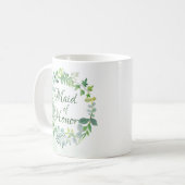 Maid of Honor Greenery Krans Waterverf Koffiemok (Voorkant links)
