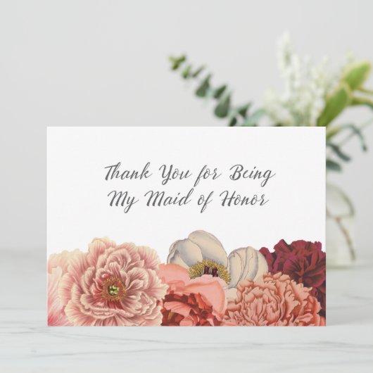 Maid of Honor Hartelijk dank Bedankkaart (Staand voorkant)