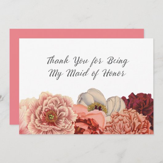 Maid of Honor Hartelijk dank Bedankkaart (Voorkant / Achterkant)