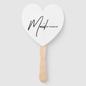 "Maid of Honor" Hartvormige Elegante Gift Handwaaier (Achterkant)