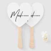 "Maid of Honor" Hartvormige Elegante Gift Handwaaier (Voorkant en achterkant)