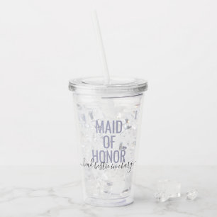 Maid of Honor HBIC Bestie in Charge Custom Name Acryl Drinkbeker