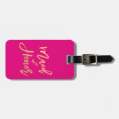 Maid of Honor Hot Pink and Gold Travel Bagagelabel (Voorkant horizontaal)
