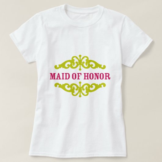 Maid of Honor (Hot Pink en Chartreuse) T-shirt (Design voorkant)