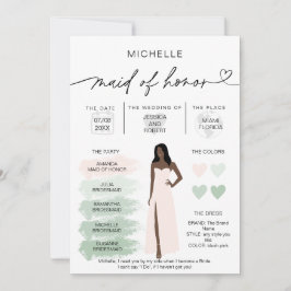 Maid of Honor Info Sage Color Palette Infographic Kaart