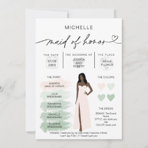 Maid of Honor Info Sage Color Palette Infographic Kaart