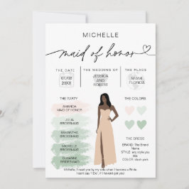 Maid of Honor Info Sage Color Palette Infographic Kaart